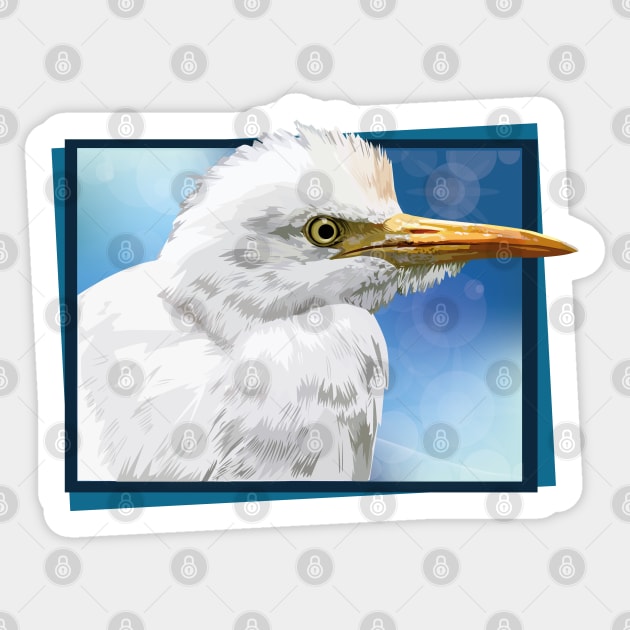 Cattle egret Sticker by obscurite